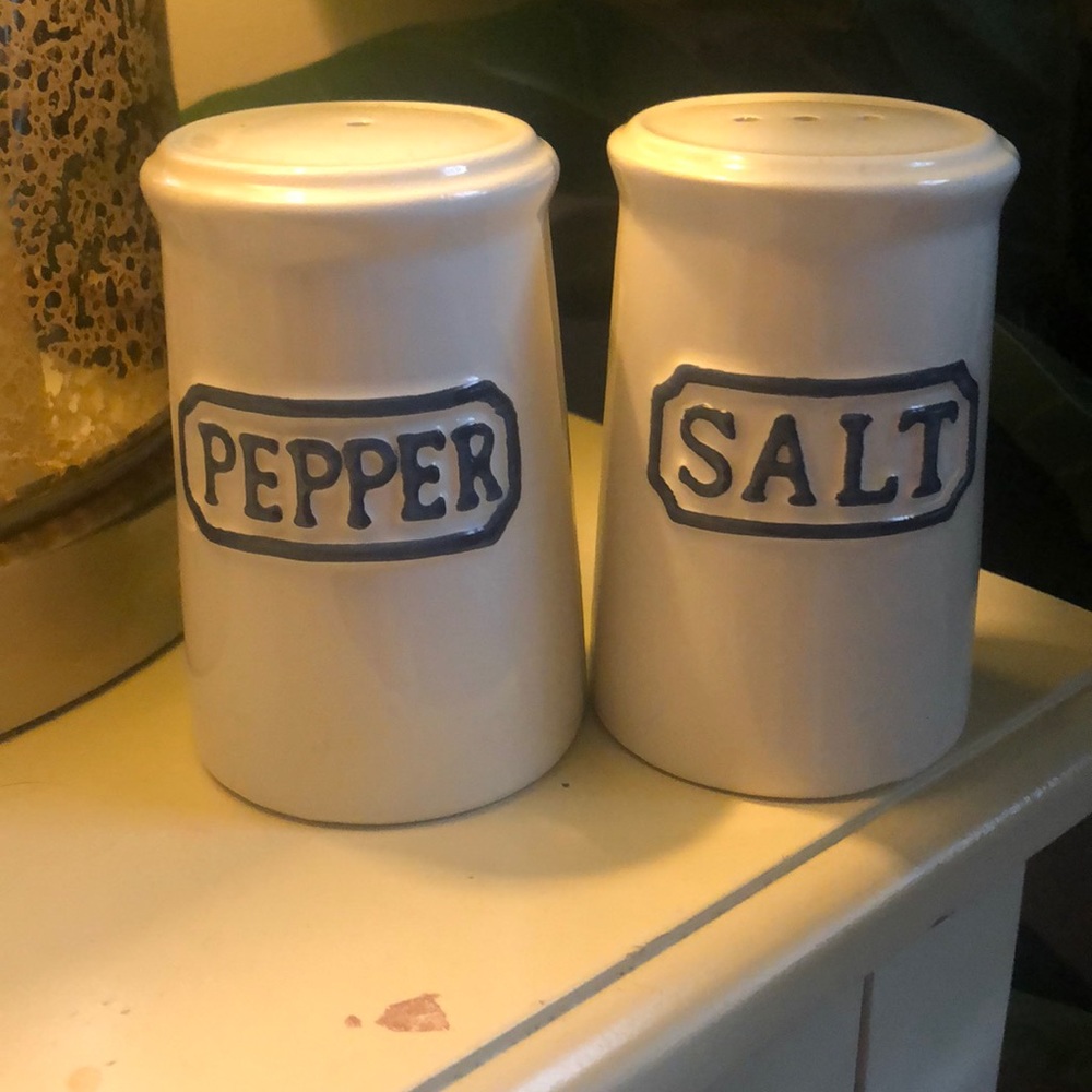 Anthropologie ceramic salt and pepper shakers